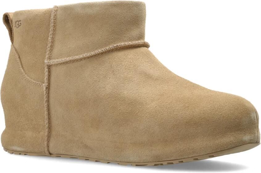UGG Beige leren Classic Mini Enwrap enkellaarsjes - Foto 10