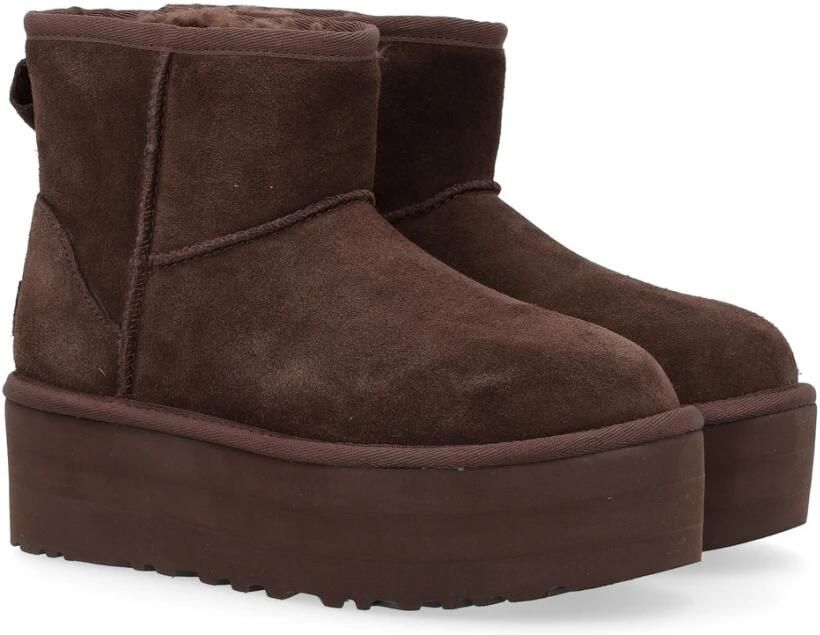 UGG Vachtlaarzen Dames W Classic Mini Platform Suède Bruin - Foto 4