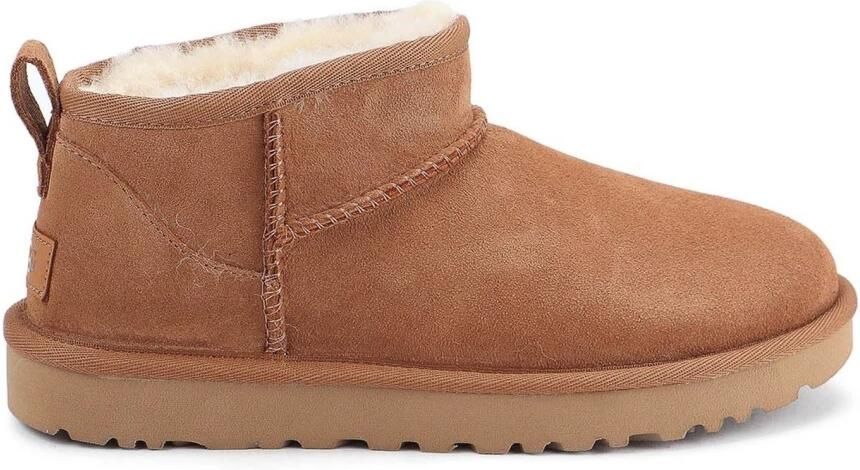 UGG Vachtlaarzen Dames W Classic Ultra Mini Suède Camel - Foto 4