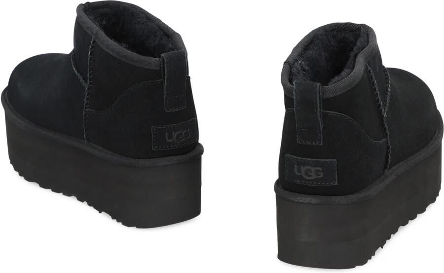 UGG Vachtlaarzen Dames W Classic Ultra Mini Platform Maat: 42 Materiaal: Suède Kleur: Zwart - Foto 8