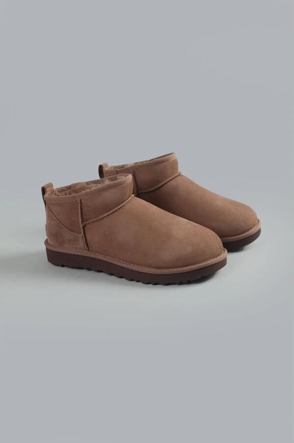 UGG Bruine Classic Ultra Mini Nubuck leren enkellaarsjes - Foto 8