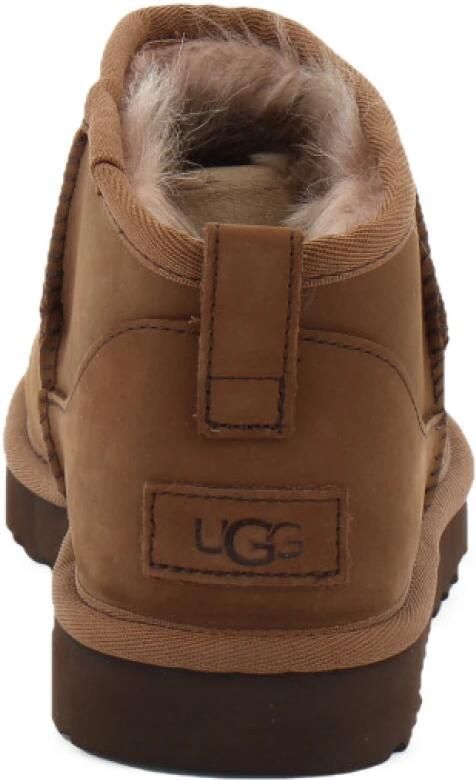 UGG Bruine Classic Ultra Mini Nubuck leren enkellaarsjes - Foto 12