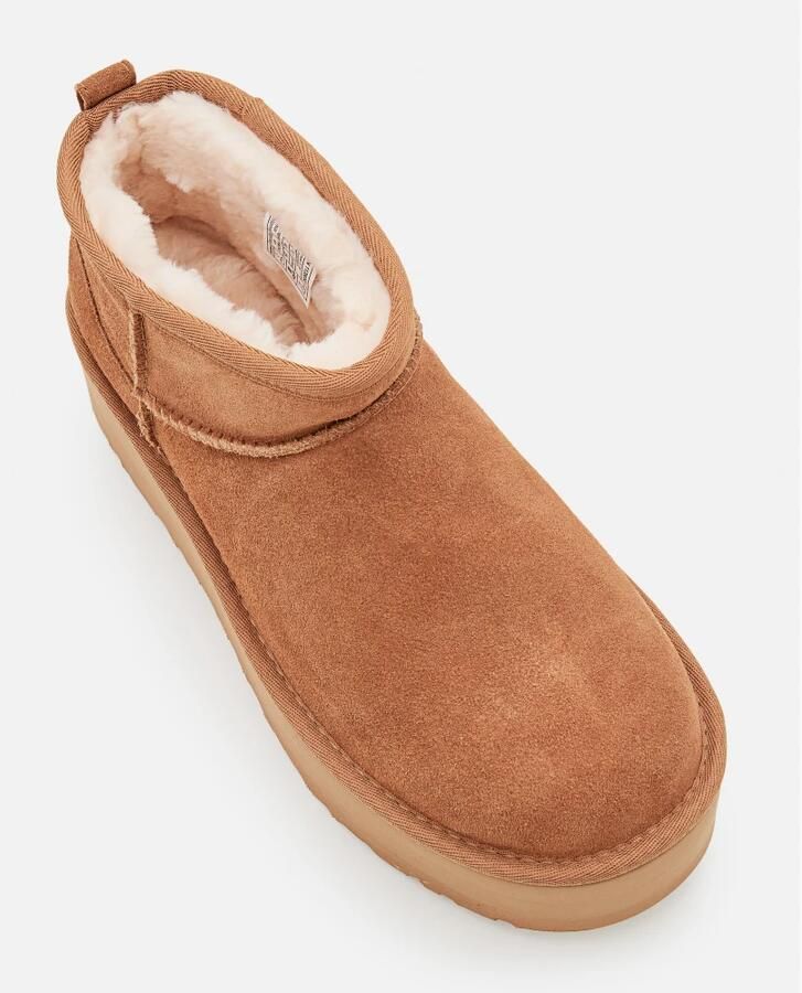 UGG Vachtlaarzen Dames W Classic Ultra Mini Platform Maat: 37 Materiaal: Suède Kleur: Cognac - Foto 8