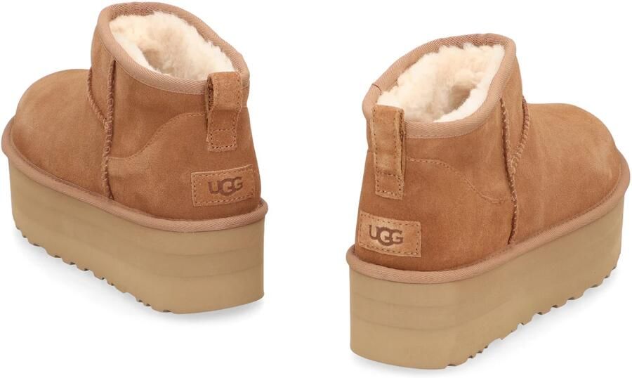 UGG Vachtlaarzen Dames W Classic Ultra Mini Platform Maat: 37 Materiaal: Suède Kleur: Cognac - Foto 11