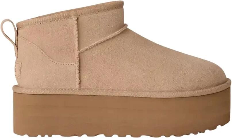 UGG CLASSIC ULTRA MINI PLATFORM W Volwassenen Gevoerde laarzen Snowboots Dames laarzen Wit beige
