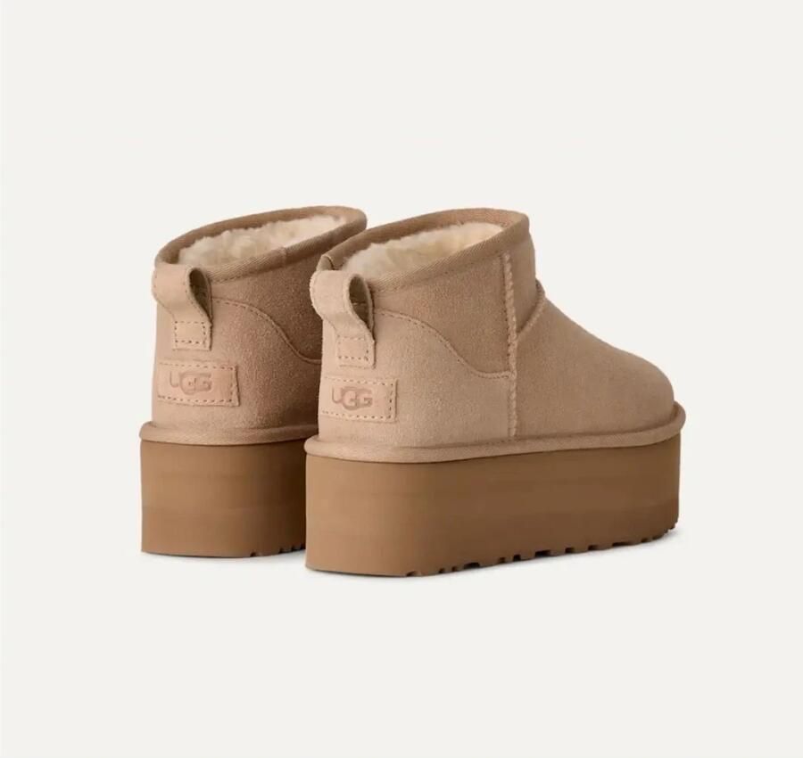 UGG CLASSIC ULTRA MINI PLATFORM W Volwassenen Gevoerde laarzen Snowboots Dames laarzen Wit beige - Foto 8