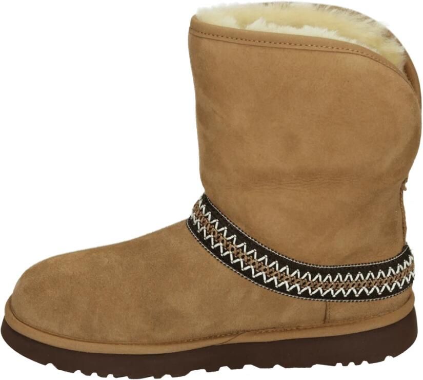 UGG CLASSIC SHORT CRESCENT W SnowbootsGevoerde laarzen Dames laarzen Cognac - Foto 3