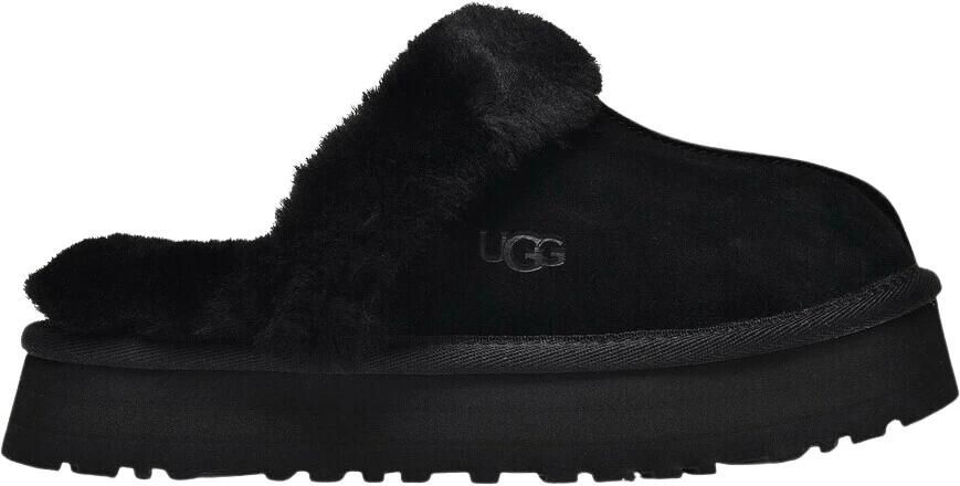 UGG Pantoffels Dames Sloffen Instappers Suède Harde zool Dichte hiel 1130876 Zwart