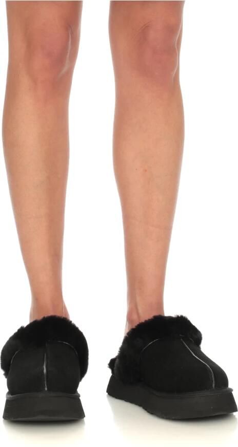 UGG Pantoffels Dames Sloffen Instappers Suède Harde zool Dichte hiel 1130876 Zwart - Foto 15