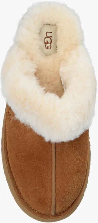 UGG Pantoffels Dames Sloffen Instappers Suède Harde zool Dichte hiel Disquette Cognac - Foto 18