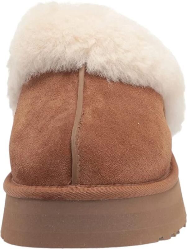 UGG Pantoffels Dames Sloffen Instappers Suède Harde zool Dichte hiel Disquette Cognac - Foto 5