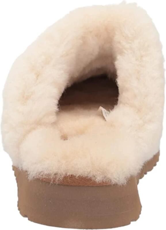 UGG Pantoffels Dames Sloffen Instappers Suède Harde zool Dichte hiel Disquette Cognac - Foto 6