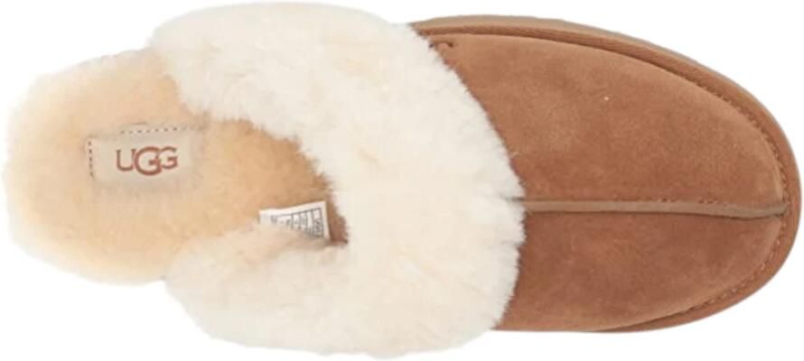 UGG Pantoffels Dames Sloffen Instappers Suède Harde zool Dichte hiel Disquette Cognac - Foto 16