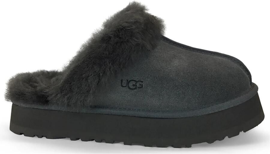 UGG Disquette Pantoffels Charcoal Sloffen Voor Dames Donkergrijs