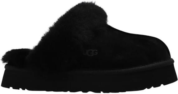 UGG Pantoffels Dames Sloffen Instappers Suède Harde zool Dichte hiel 1130876 Zwart