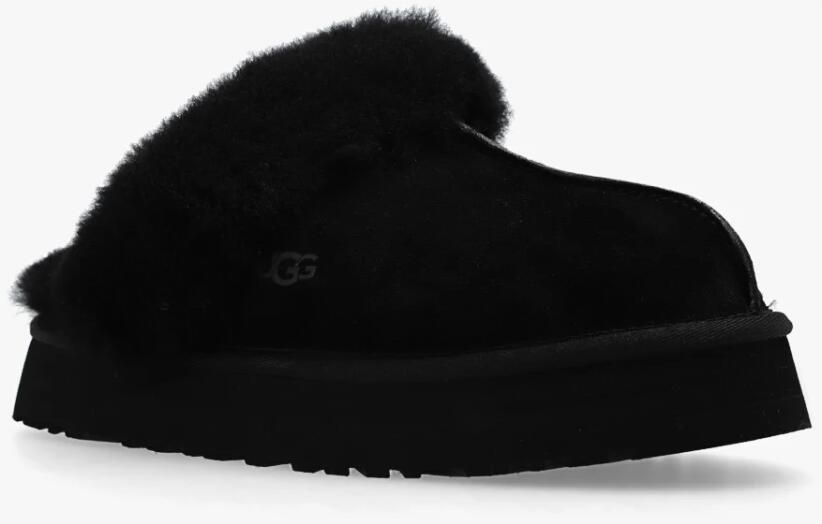 UGG Pantoffels Dames Sloffen Instappers Suède Harde zool Dichte hiel 1130876 Zwart