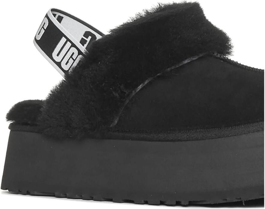 Ugg Zwarte suède en wollen slipper sandaal met 5 cm sleehak Zwart Dames - Foto 5