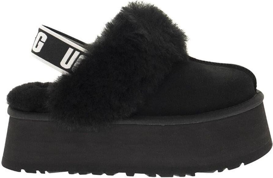Ugg Zwarte suède en wollen slipper sandaal met 5 cm sleehak Zwart Dames - Foto 3