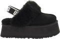 Ugg Zwarte suède en wollen slipper sandaal met 5 cm sleehak Zwart Dames - Zwart