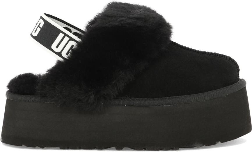 Ugg Zwarte suède en wollen slipper sandaal met 5 cm sleehak Zwart Dames - Foto 6
