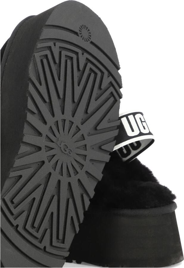 Ugg Zwarte suède en wollen slipper sandaal met 5 cm sleehak Zwart Dames - Foto 3