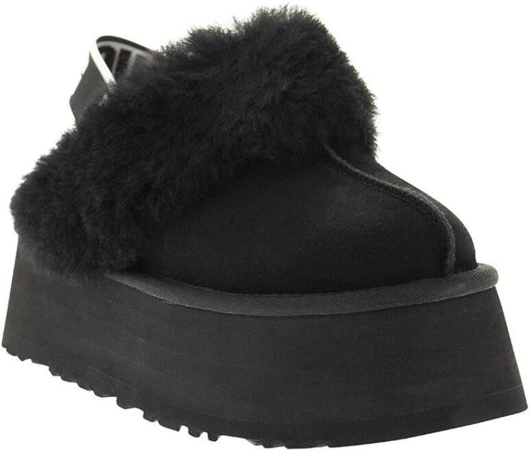Ugg Zwarte suède en wollen slipper sandaal met 5 cm sleehak Zwart Dames - Foto 10