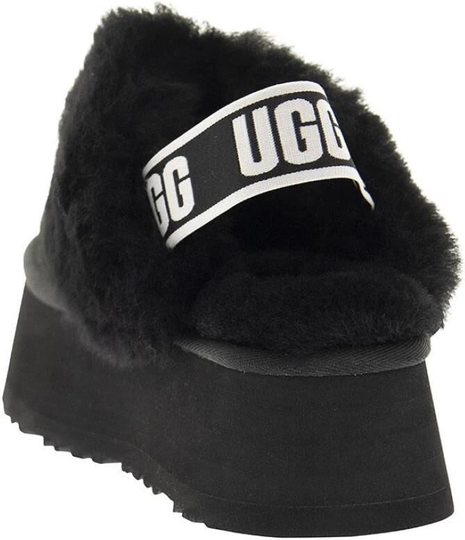 Ugg Zwarte suède en wollen slipper sandaal met 5 cm sleehak Zwart Dames - Foto 8
