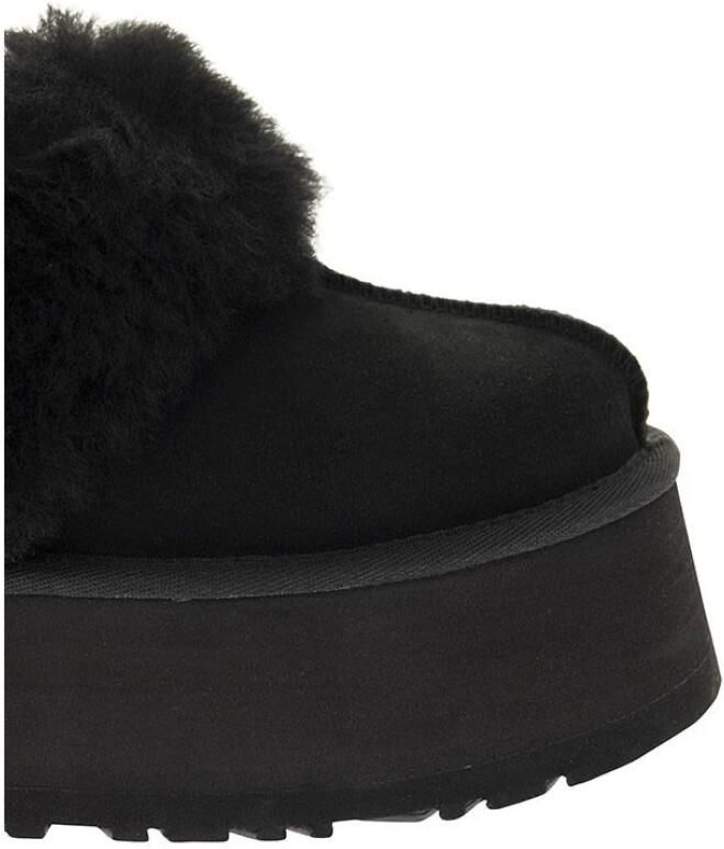 Ugg Zwarte suède en wollen slipper sandaal met 5 cm sleehak Zwart Dames - Foto 9