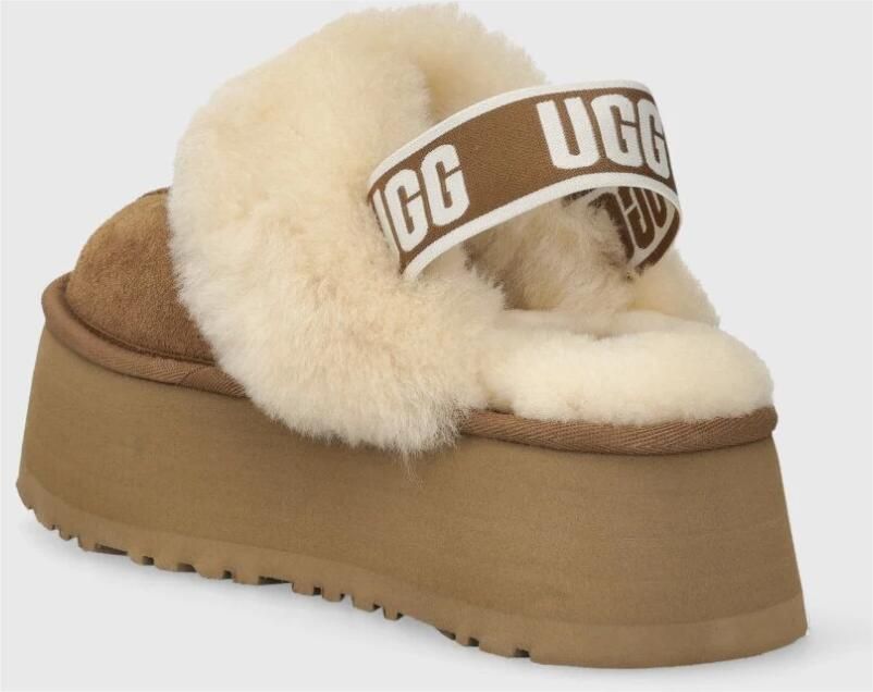 Ugg Schapenvacht Sandalen Laag Platform Biscuit Kleur Brown Dames - Foto 11