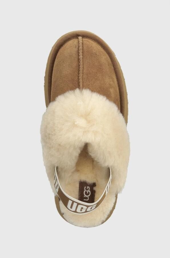 Ugg Schapenvacht Sandalen Laag Platform Biscuit Kleur Brown Dames - Foto 9
