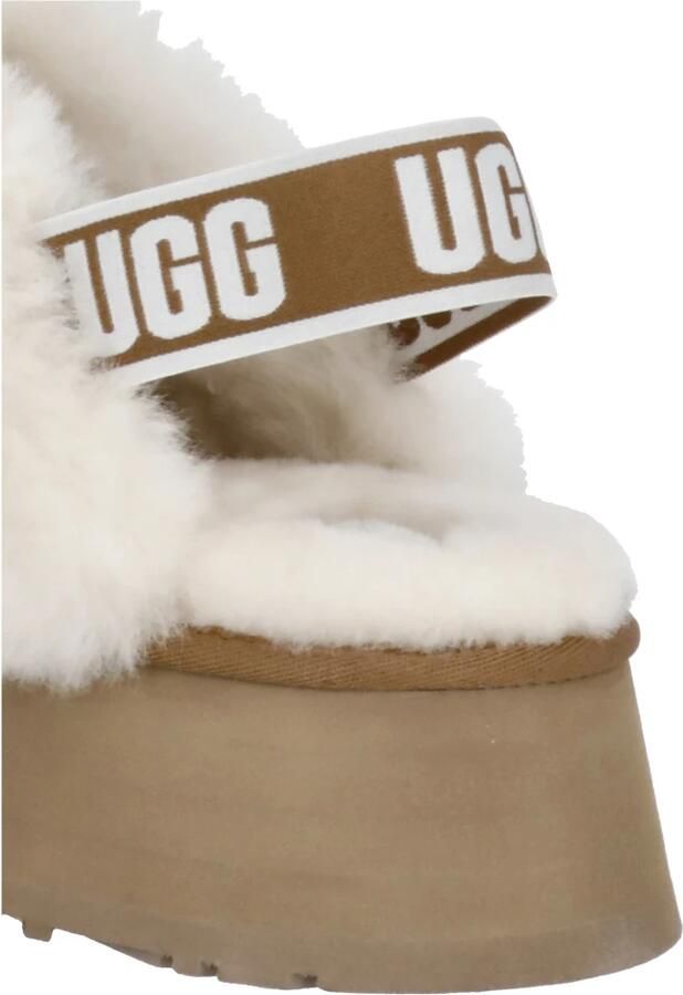 Ugg Schapenvacht Sandalen Laag Platform Biscuit Kleur Brown Dames - Foto 8