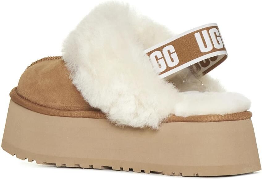 Ugg Schapenvacht Sandalen Laag Platform Biscuit Kleur Brown Dames - Foto 12