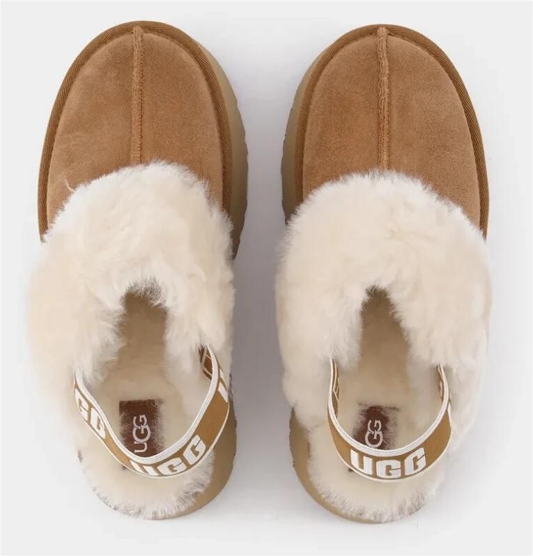 Ugg Schapenvacht Sandalen Laag Platform Biscuit Kleur Brown Dames - Foto 5