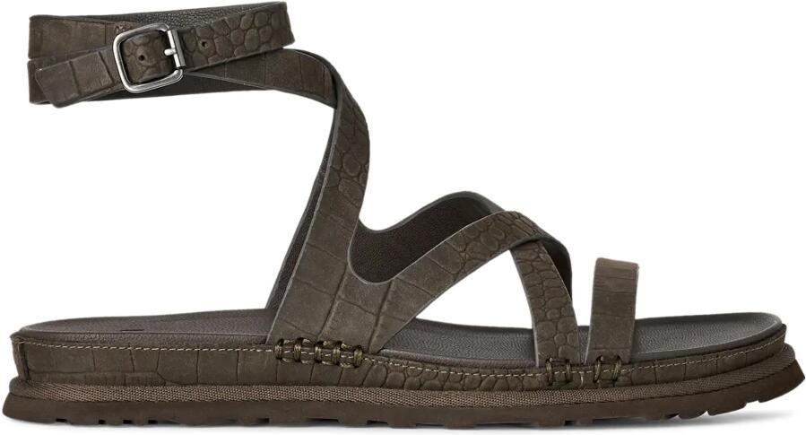 UGG Beige Goldengaze Embossed Ankle Wrap Sandalen Beige