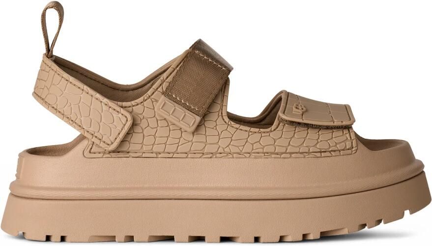 UGG GoldenGlow sandalen van beige leer met reliëf