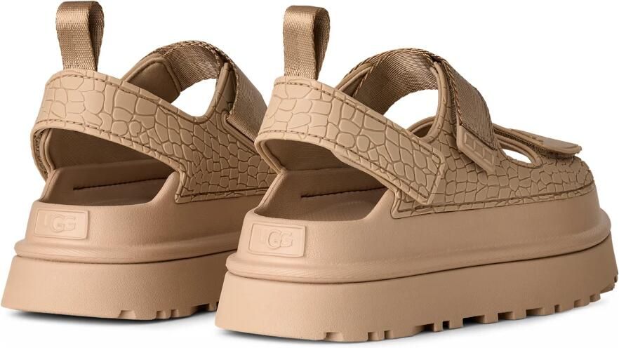 UGG GoldenGlow sandalen van beige leer met reliëf - Foto 8