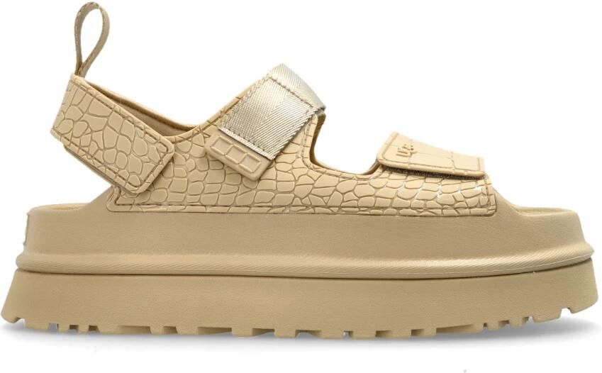 UGG GoldenGlow sandalen van beige leer met reliëf - Foto 7