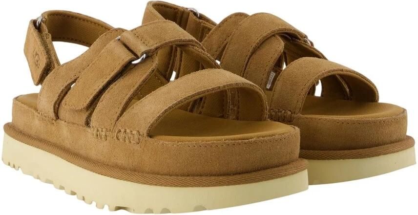 UGG Sandalen met Hak Dames W Goldenstar Gleam Maat: 39 Materiaal: Suède Kleur: Camel - Foto 3