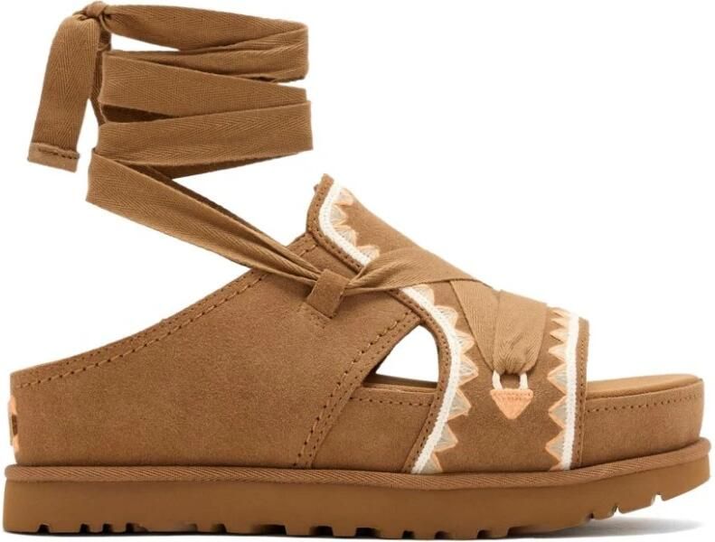 Ugg Sandalen met sleehak Goldenstar Hi Artistitch Slide Chestnut Multi