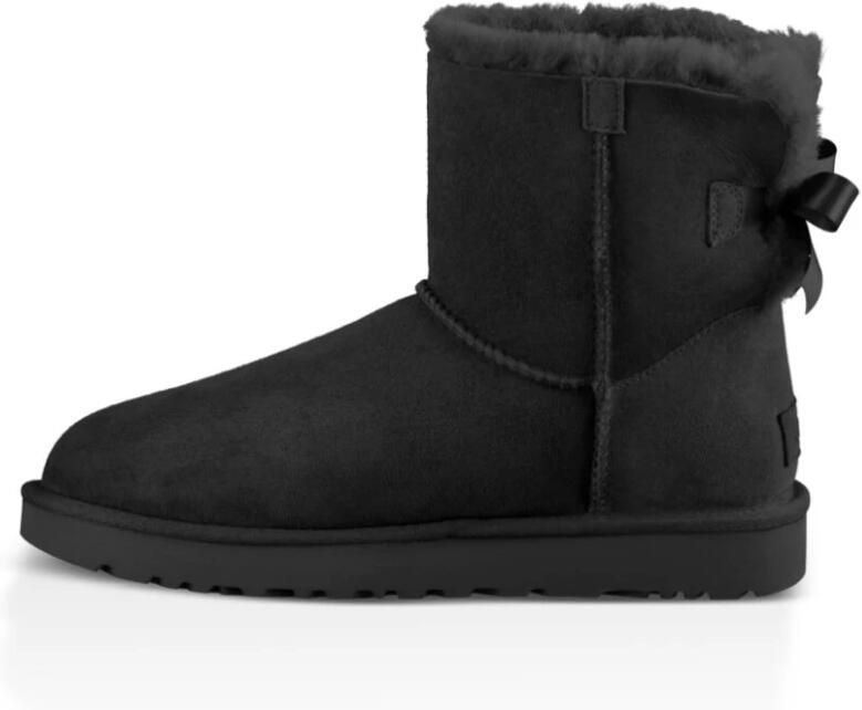 Ugg Dameslaarzen van omgekeerd schapenleer en suède voor herfst winter Black Dames - Foto 10