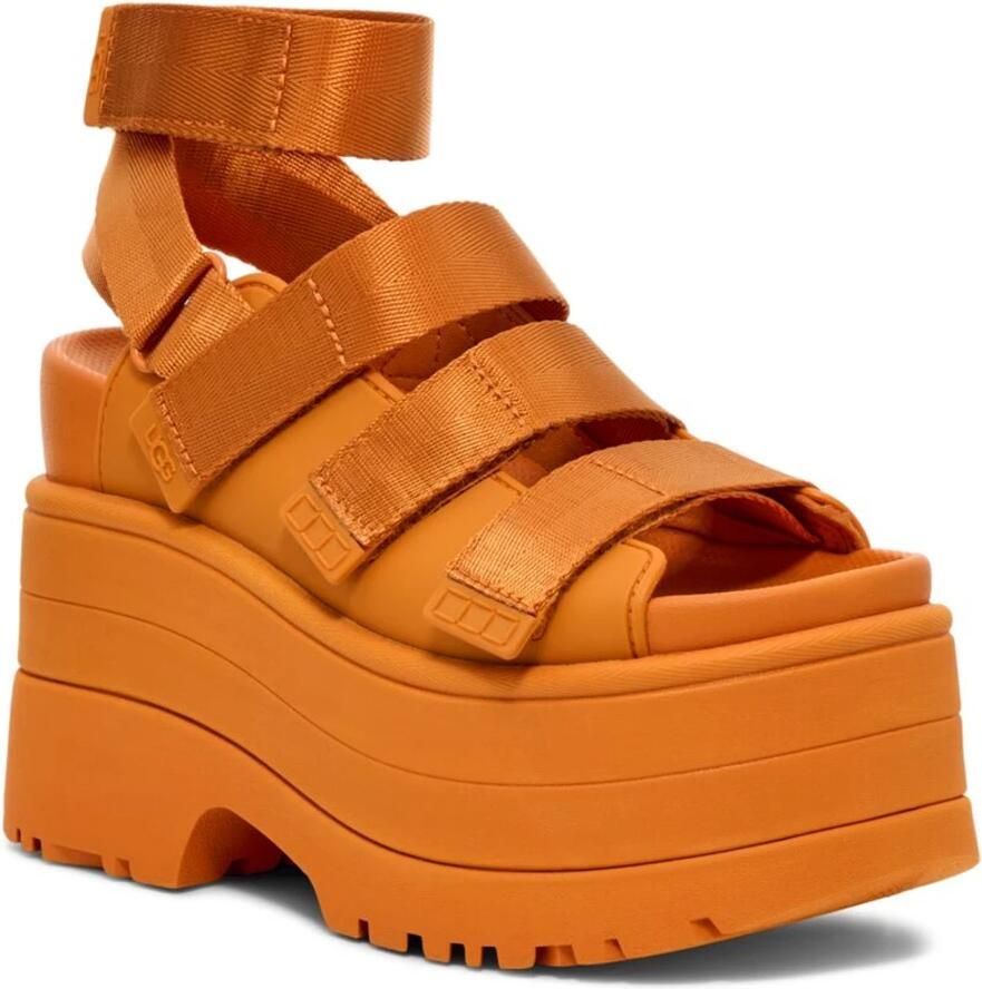 UGG Oranje Plateau Sandalen met Klittenbandsluiting - Foto 2