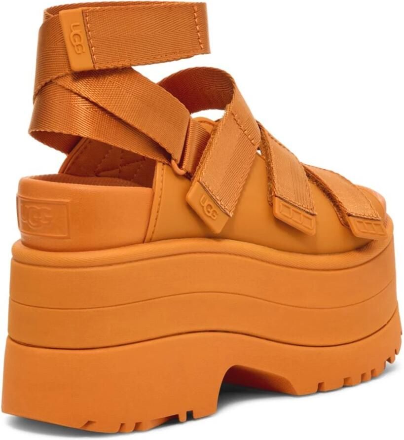 UGG Oranje Plateau Sandalen met Klittenbandsluiting - Foto 3