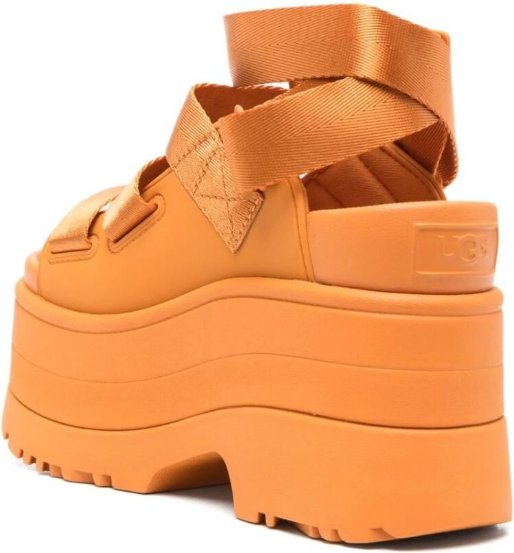 UGG Oranje Plateau Sandalen met Klittenbandsluiting - Foto 4