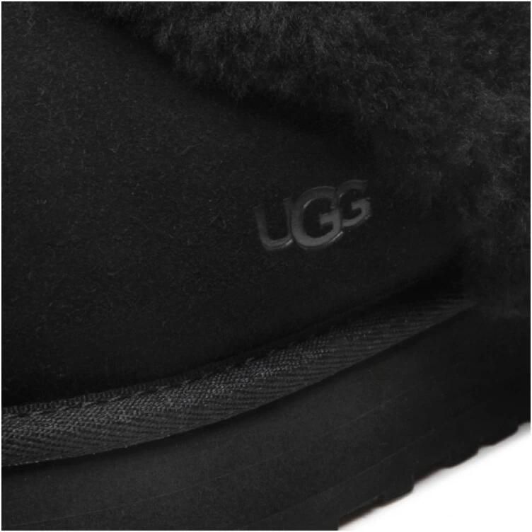 UGG Pantoffels Dames Sloffen Instappers Suède Harde zool Dichte hiel 1130876 Zwart - Foto 11