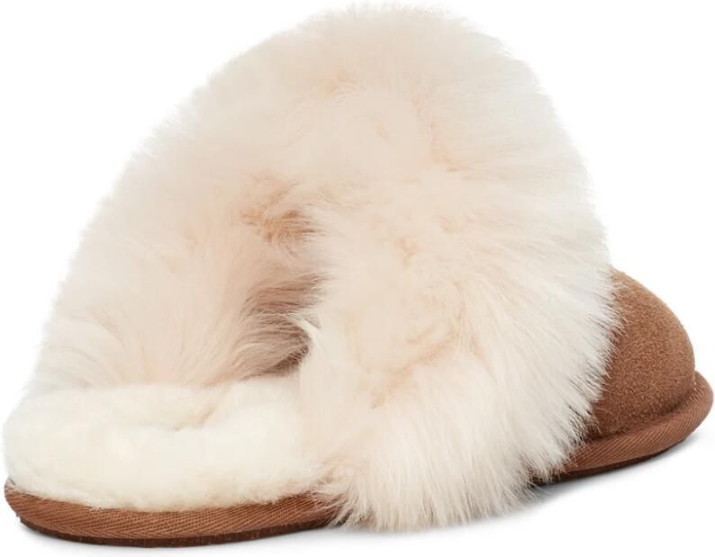 Ugg Bruine Suède Scuff Sis Pantoffel met Shearling Kraag Brown Dames - Foto 2