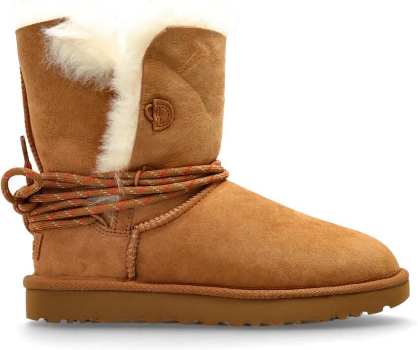 UGG Vachtlaarzen Dames W Bailey Tie Maat: 42 Materiaal: Suède Kleur: Camel - Foto 2