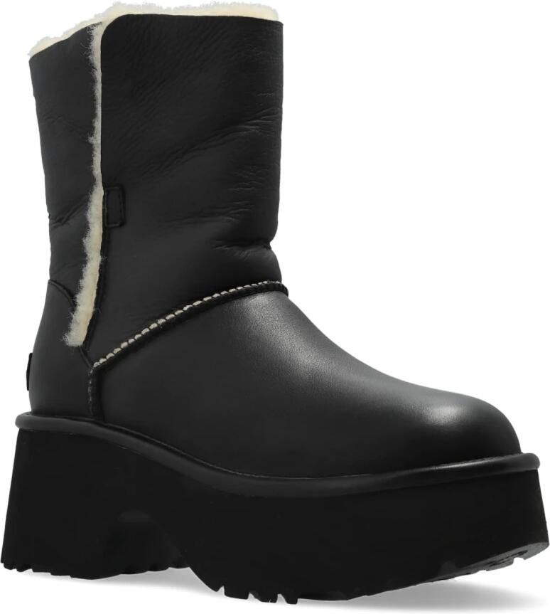 UGG Zwarte Enkellaarsjes met Bontdetail Vrouw