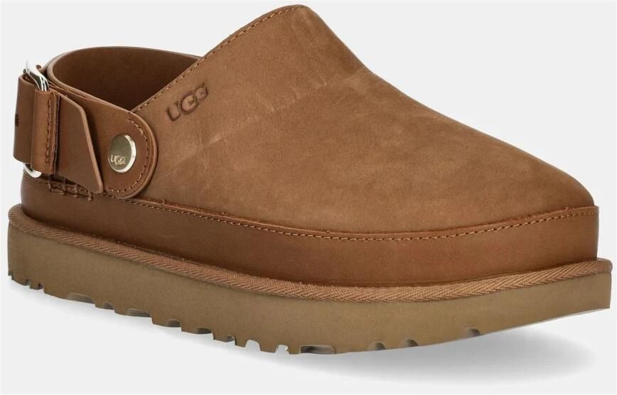 UGG Classic Sling Clog Leather Wo Brown Flat Shoes - Foto 3