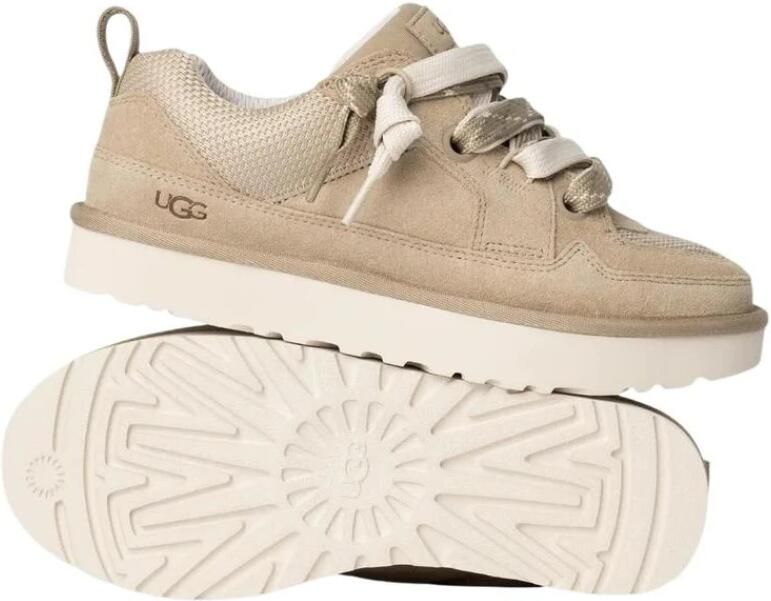 Ugg Casual Comfort Sneaker met Velours en Canvas Mesh Beige Dames - Foto 3