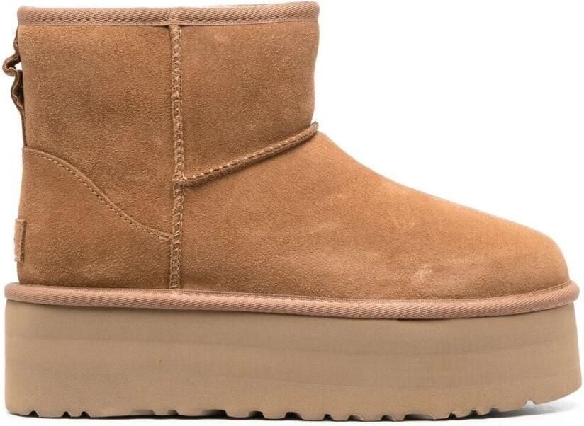UGG Laarzen Cognac W Classic Mini Platform Enkellaarzen Cogna